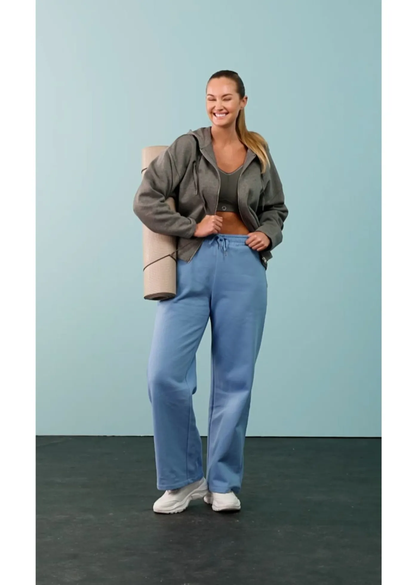 bonprix bonprix Chaqueta de chándal de algodón orgánico puro gris jaspeado moteado Outlet