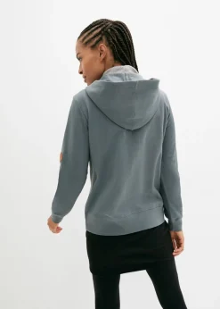 bonprix bonprix Chaqueta de chándal de algodón puro con capucha Verde eucalipto Best