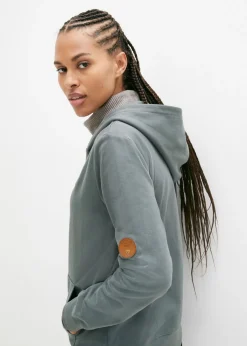 bonprix bonprix Chaqueta de chándal de algodón puro con capucha Verde eucalipto Best