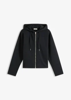 bonprix bonprix Chaqueta de chándal de algodón orgánico puro Negro Sale