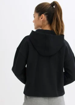 bonprix bonprix Chaqueta de chándal de algodón orgánico puro Negro Sale