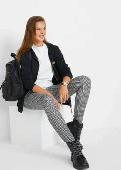 bonprix bonprix Chaqueta de chándal de algodón puro con capucha Negro Sale