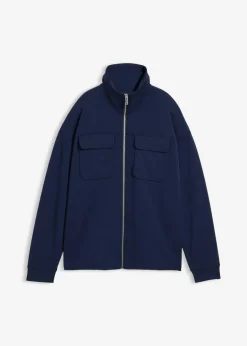 bonprix bonprix Chaqueta de chándal de mezcla de viscosa ligeramente brillante Azul marino Best