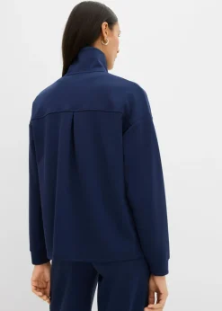 bonprix bonprix Chaqueta de chándal de mezcla de viscosa ligeramente brillante Azul marino Best