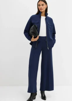bonprix bonprix Chaqueta de chándal de mezcla de viscosa ligeramente brillante Azul marino Best