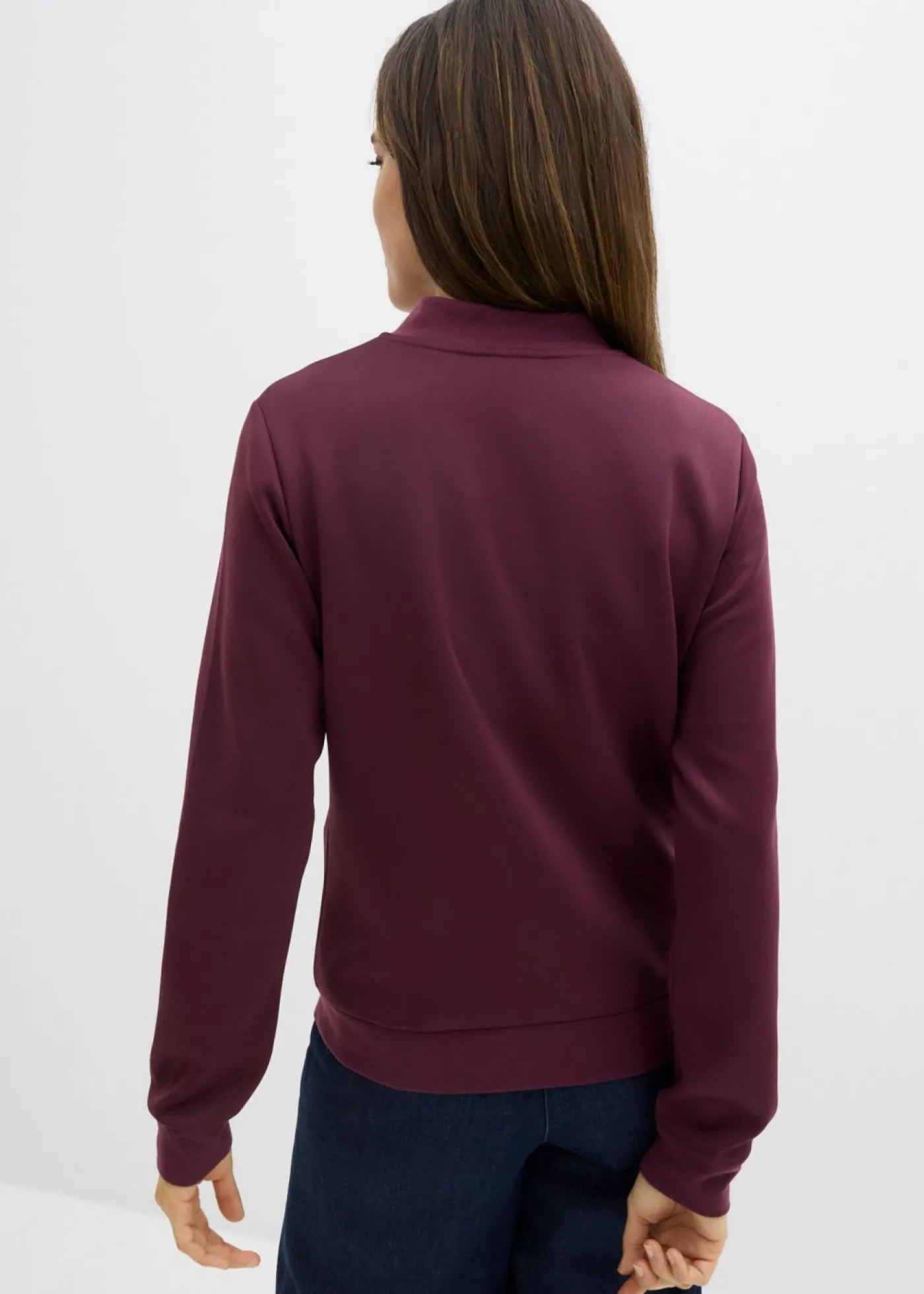 bonprix bonprix Chaqueta de chándal de neopreno con cremallera rojo burdeos Clearance