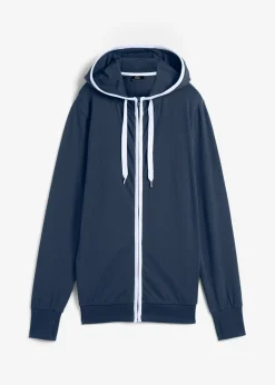 bonprix bonprix Chaqueta de chándal elástica con algodón Azul marino Online