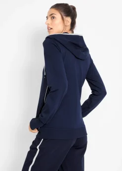 bonprix bonprix Chaqueta de chándal elástica con algodón Azul marino Online
