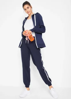 bonprix bonprix Chaqueta de chándal elástica con algodón Azul marino Online