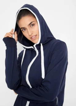 bonprix bonprix Chaqueta de chándal elástica con algodón Azul marino Online