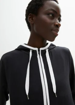 bonprix bonprix Chaqueta de chándal elástica con algodón Negro