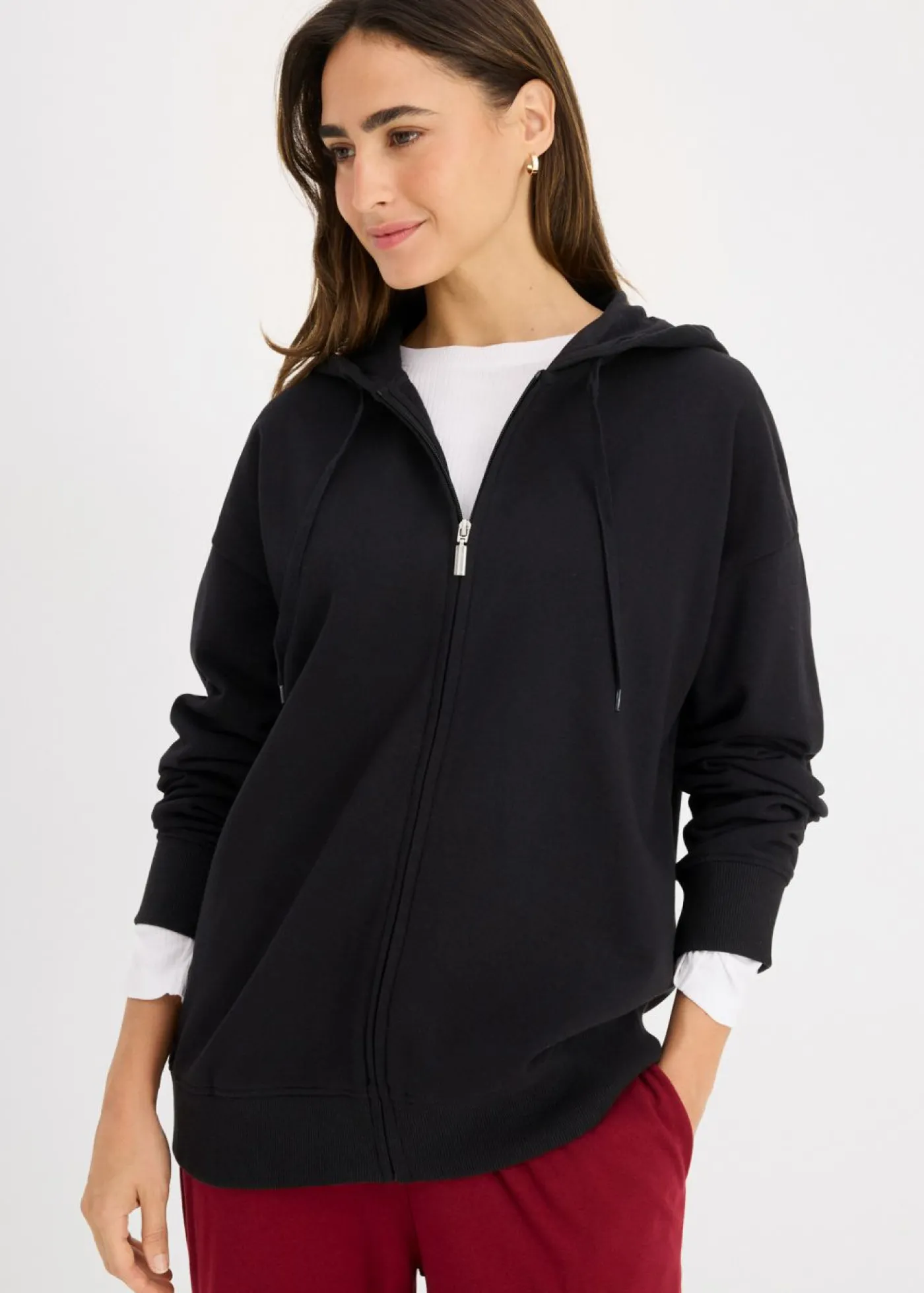 bonprix bonprix Chaqueta de chándal larga Negro Discount
