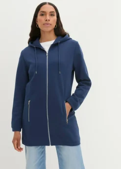 bonprix bonprix Chaqueta de chándal larga con bolsillos con cremallera Azul almirante New