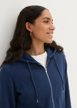 bonprix bonprix Chaqueta de chándal larga con bolsillos con cremallera Azul almirante New