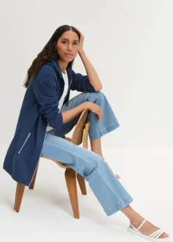 bonprix bonprix Chaqueta de chándal larga con bolsillos con cremallera Azul almirante New