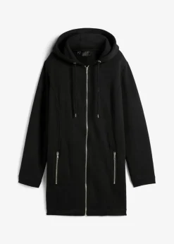 bonprix bonprix Chaqueta de chándal larga con bolsillos con cremallera Negro New