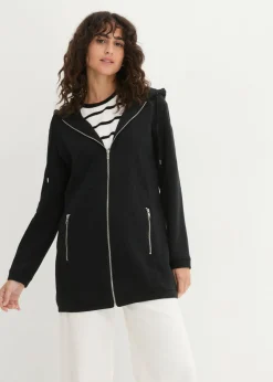 bonprix bonprix Chaqueta de chándal larga con bolsillos con cremallera Negro New
