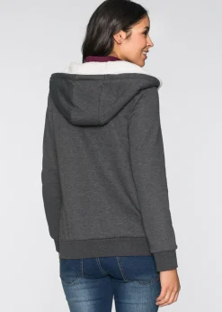 bonprix bonprix Chaqueta de chándal premamá y de porteo, 3 en 1, con interior esponjoso Antracita jaspeado Clearance