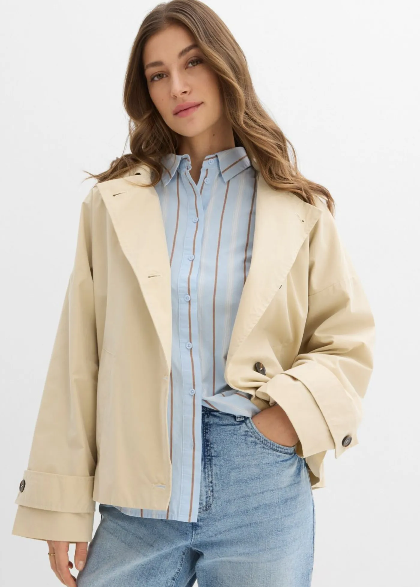 bonprix bonprix Chaqueta de entretiempo oversize Arena claro New