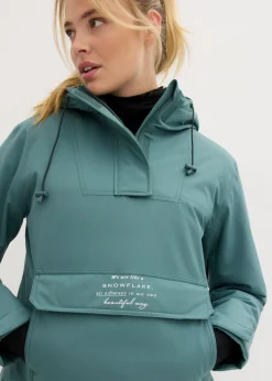 bonprix bonprix Chaqueta de esquí impermeable funcional con forro polar Verde grisáceo Sale