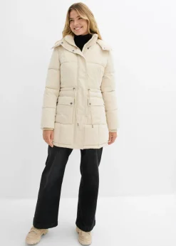 bonprix bonprix Chaqueta de invierno con cintura ajustable Arena claro