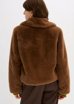 bonprix bonprix Chaqueta de pelo sintético marrón pimienta New