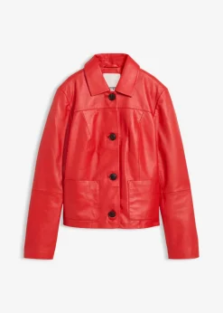 bonprix bonprix Chaqueta de piel de napa de cordero suave fresa Discount