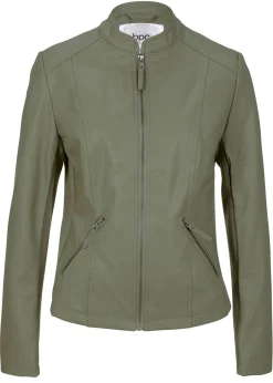 bonprix bonprix Chaqueta de piel sintética de viscosa pura Oliva Best