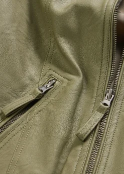 bonprix bonprix Chaqueta de piel sintética de viscosa pura Oliva Best