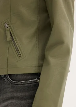bonprix bonprix Chaqueta de piel sintética de viscosa pura Oliva Best