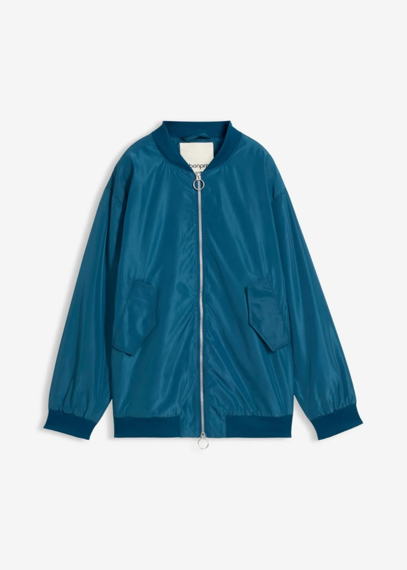 bonprix bonprix Chaqueta de piloto ancha con forro de leopardo Petróleo azul Outlet