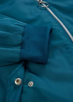 bonprix bonprix Chaqueta de piloto ancha con forro de leopardo Petróleo azul Outlet