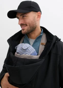 bonprix bonprix Chaqueta de porteo 2 en 1 para hombre con inserto de porteo Negro New