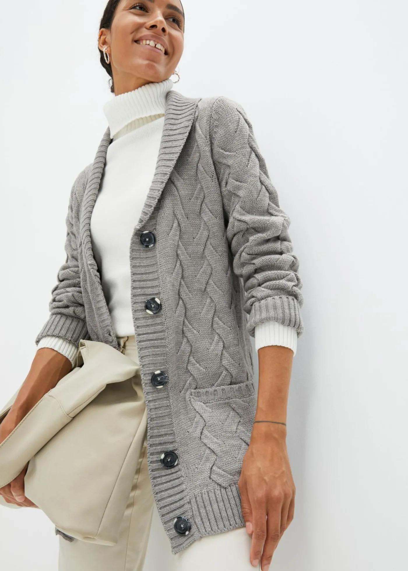bonprix bonprix Chaqueta de punto gris moteado Best