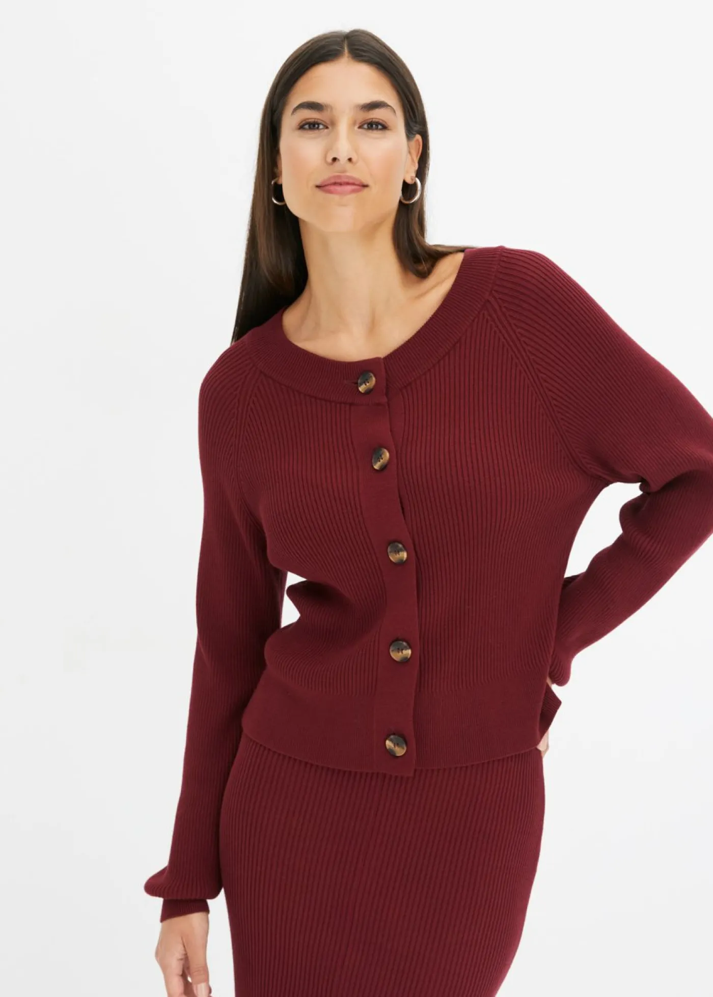bonprix bonprix Chaqueta de punto Rojo rubí Sale
