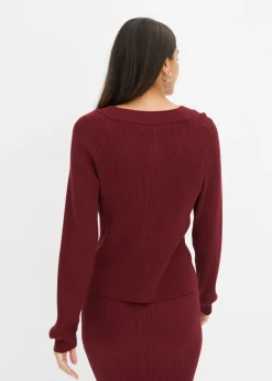 bonprix bonprix Chaqueta de punto Rojo rubí Sale