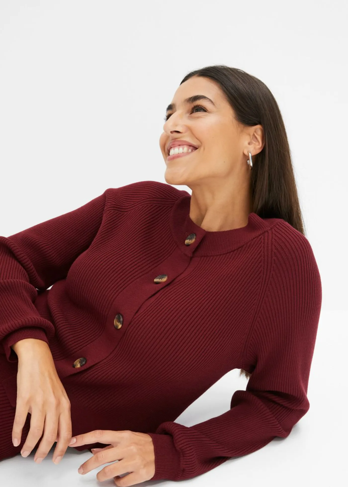 bonprix bonprix Chaqueta de punto Rojo rubí Sale
