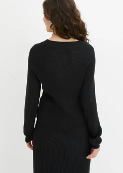 bonprix bonprix Chaqueta de punto Negro Online