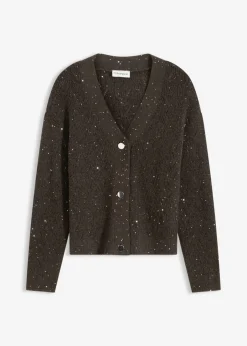 bonprix bonprix Chaqueta de punto ajour Marrón oscuro Sale