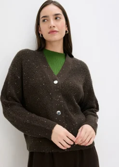 bonprix bonprix Chaqueta de punto ajour Marrón oscuro Sale