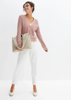 bonprix bonprix Chaqueta de punto ajour Rosa palo Online