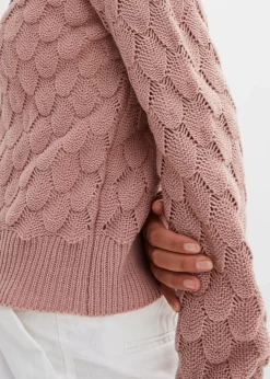 bonprix bonprix Chaqueta de punto ajour Rosa palo Online