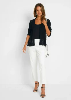 bonprix bonprix Chaqueta de punto ajour Negro Discount