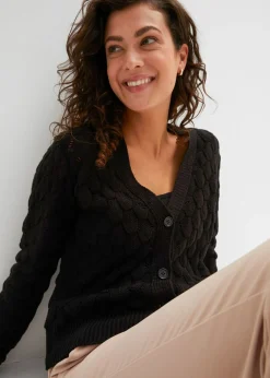 bonprix bonprix Chaqueta de punto ajour Negro Best