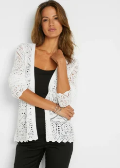 bonprix bonprix Chaqueta de punto ajour Blanco Best