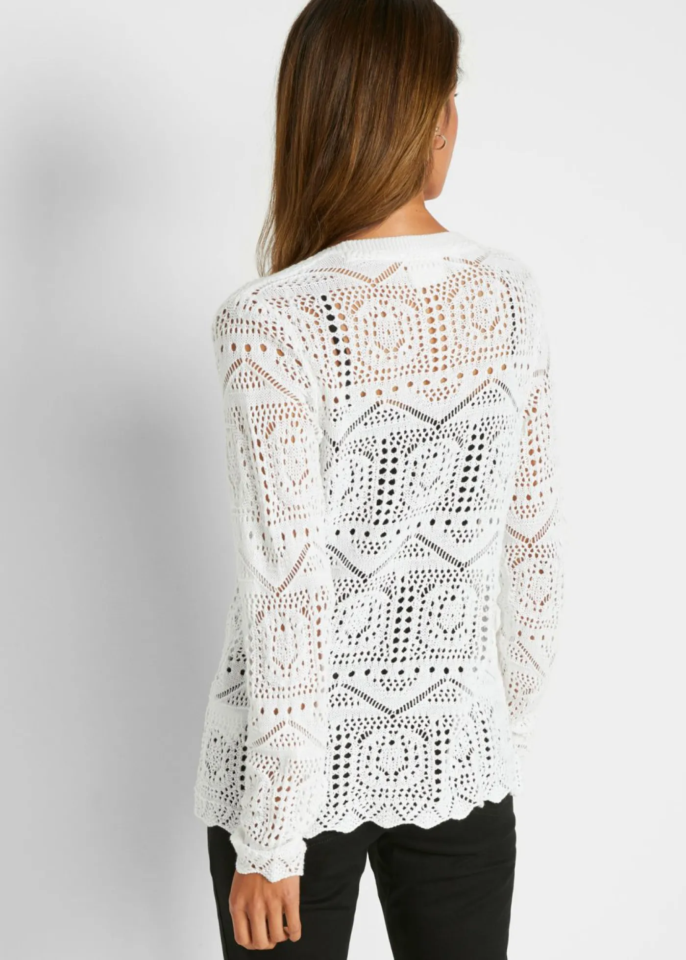bonprix bonprix Chaqueta de punto ajour Blanco Best
