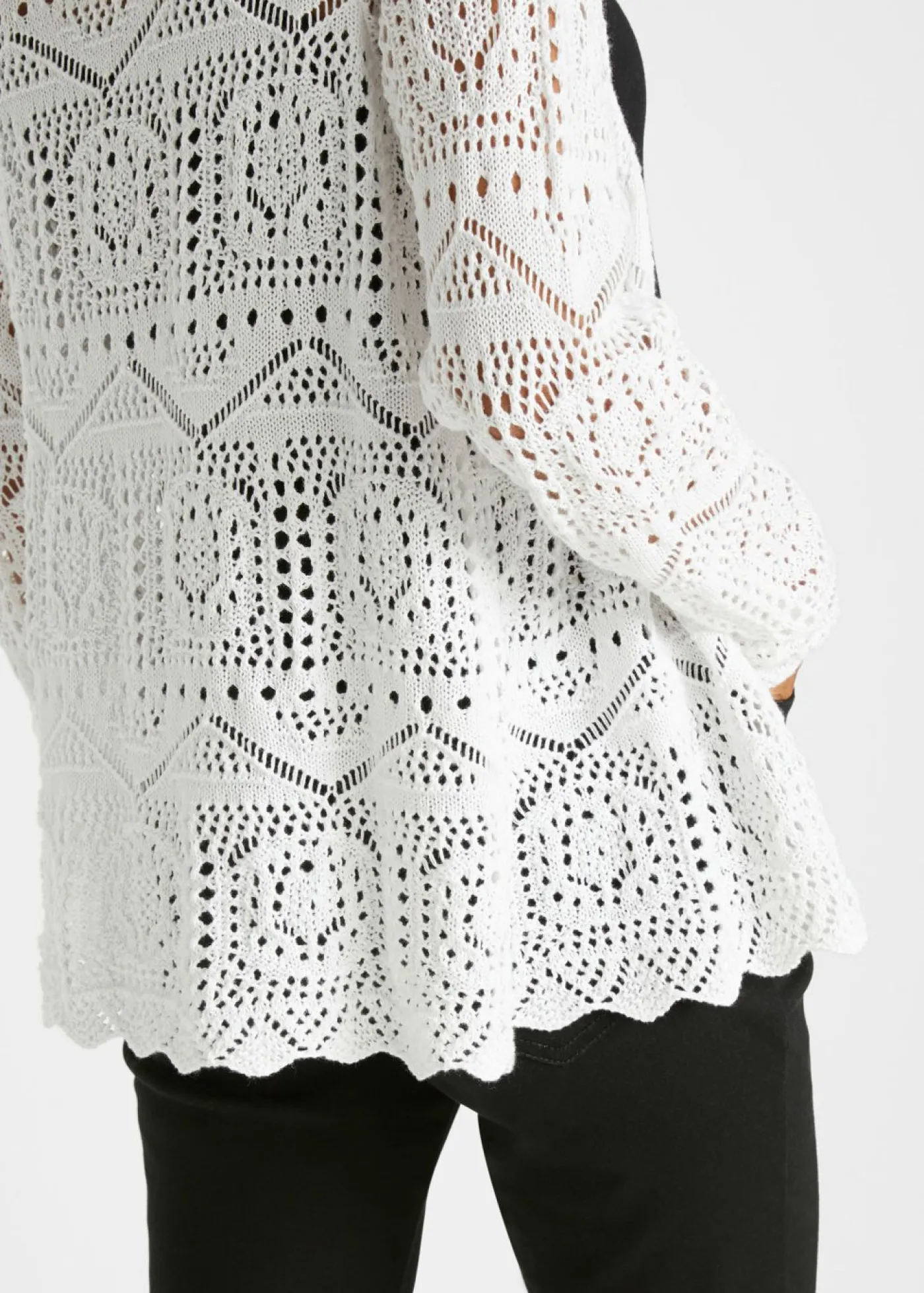 bonprix bonprix Chaqueta de punto ajour Blanco Best