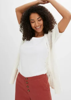 bonprix bonprix Chaqueta de punto ajour Blanco lana Sale