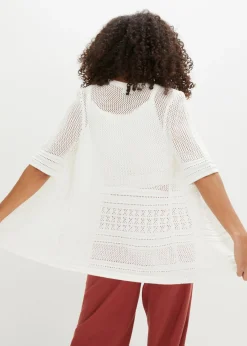 bonprix bonprix Chaqueta de punto ajour Blanco lana Sale