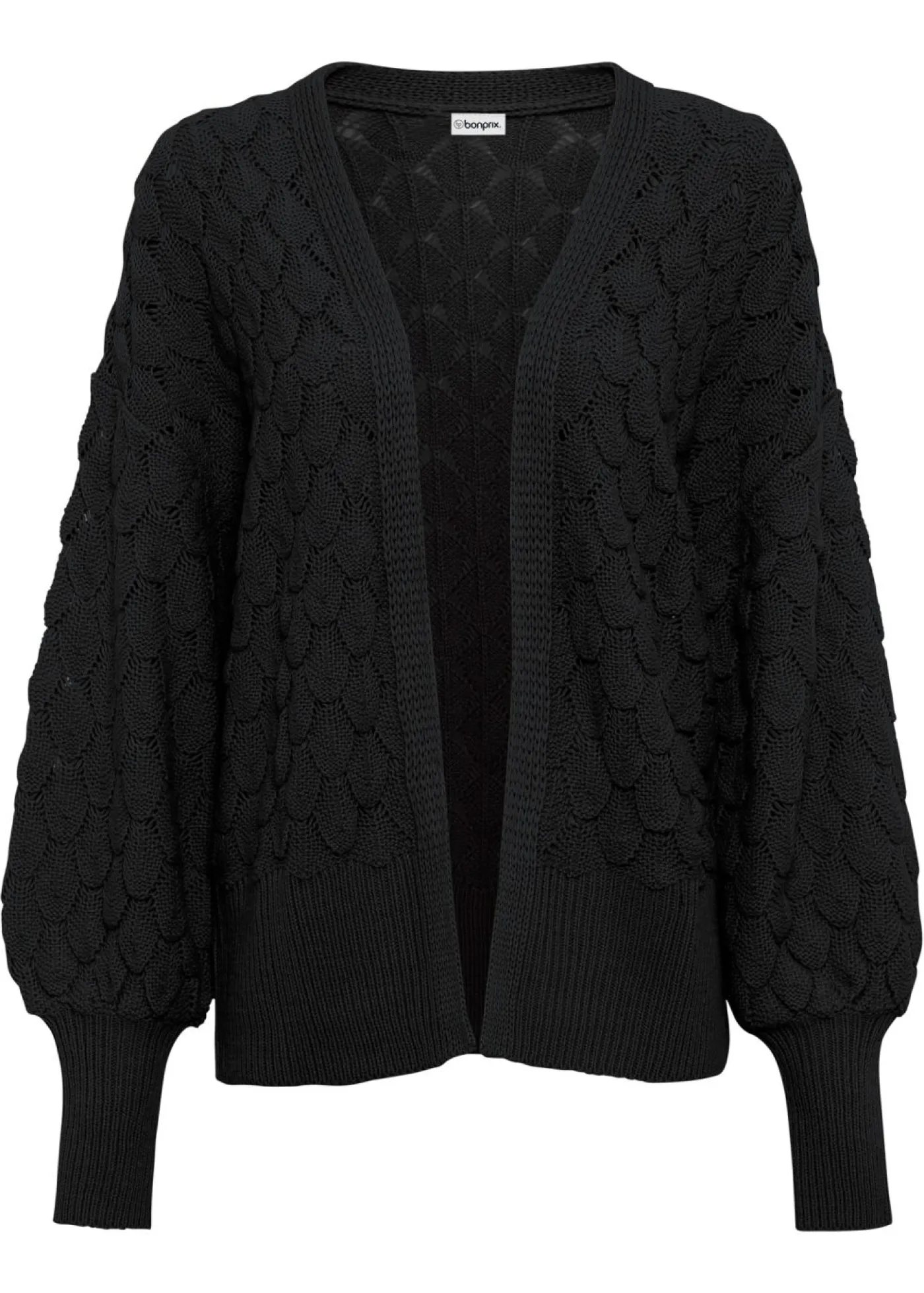 bonprix bonprix Chaqueta de punto ajour Negro Clearance